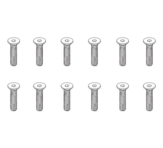 Flat Head Hex Screw HM4*18 12pcs